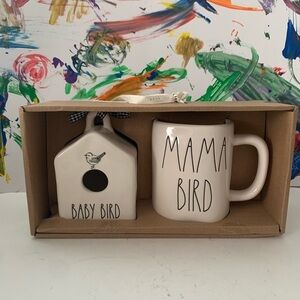 Rae Dunn BABY BIRD Birdhouse & MAMA BIRD Mug Set